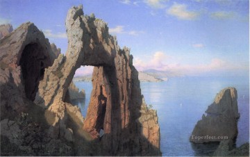 ウィリアム・スタンリー・ハゼルタイン Painting - カプリの自然のアーチの風景 ルミニズム ウィリアム・スタンリー・ハセルティン